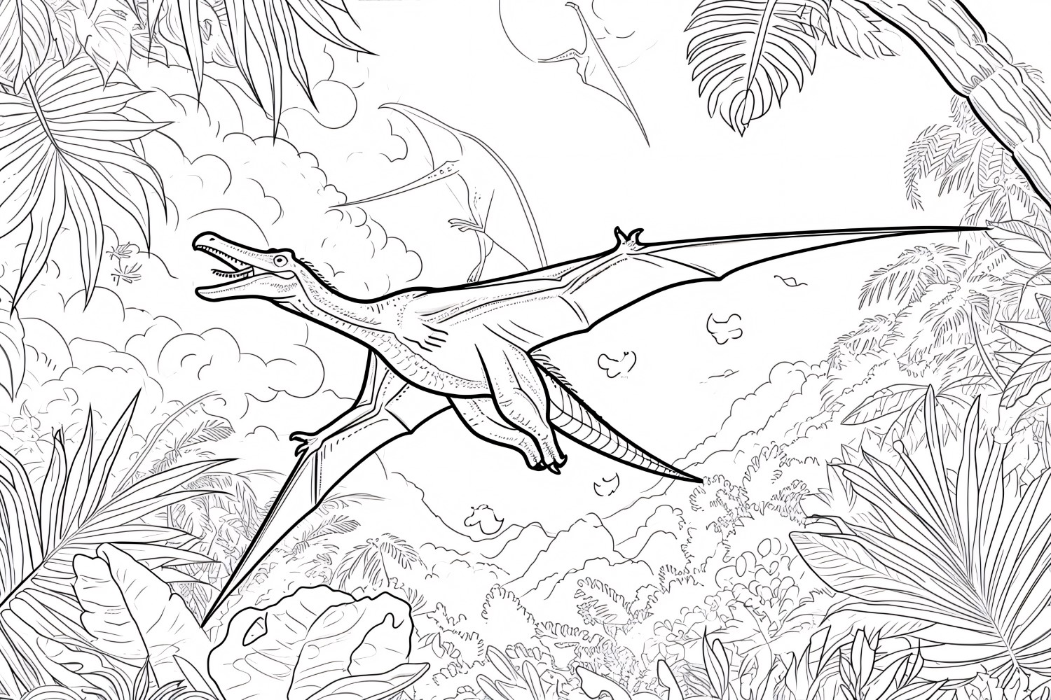 Pteranodon Dinosaur Colouring Pages 3