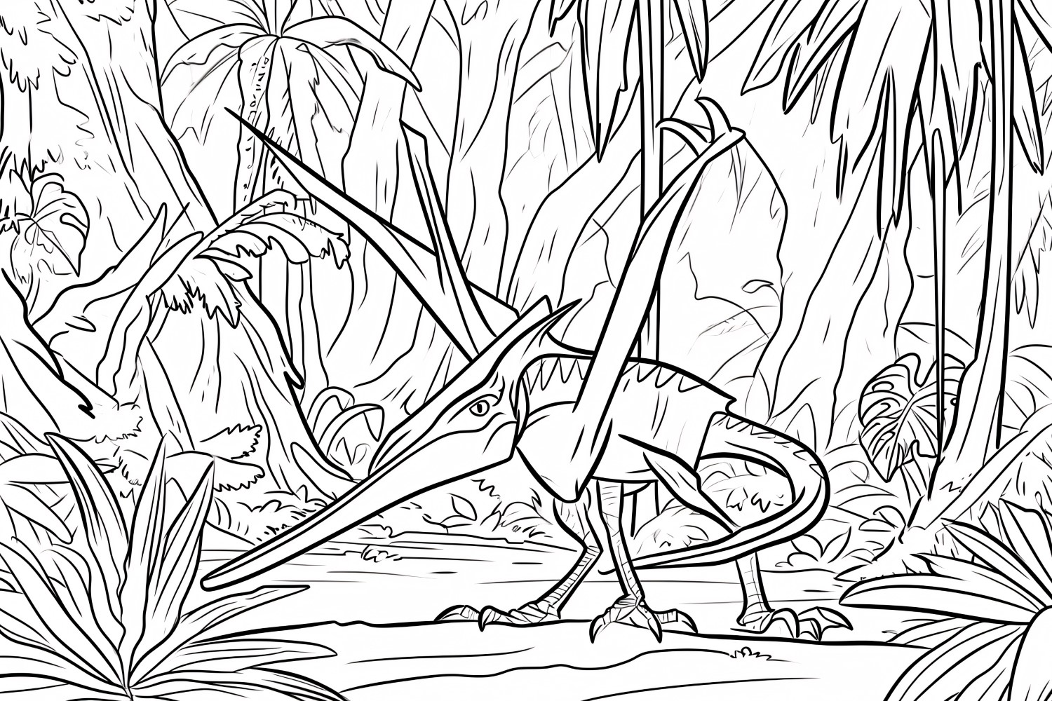 Pteranodon Dinosaur Colouring Pages 4