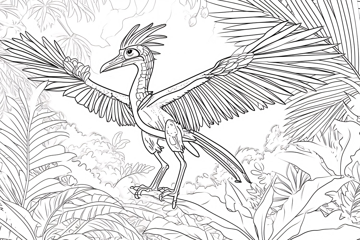 Archaeopteryx Dinosaur Colouring Pages 2