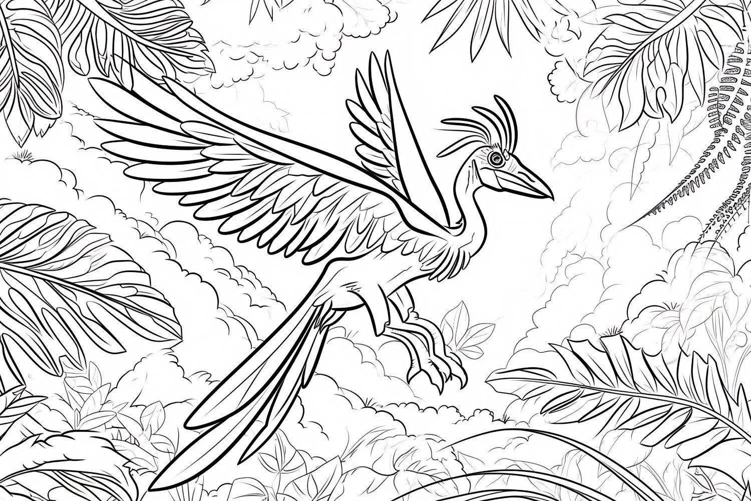 Archaeopteryx Dinosaur Colouring Pages 4