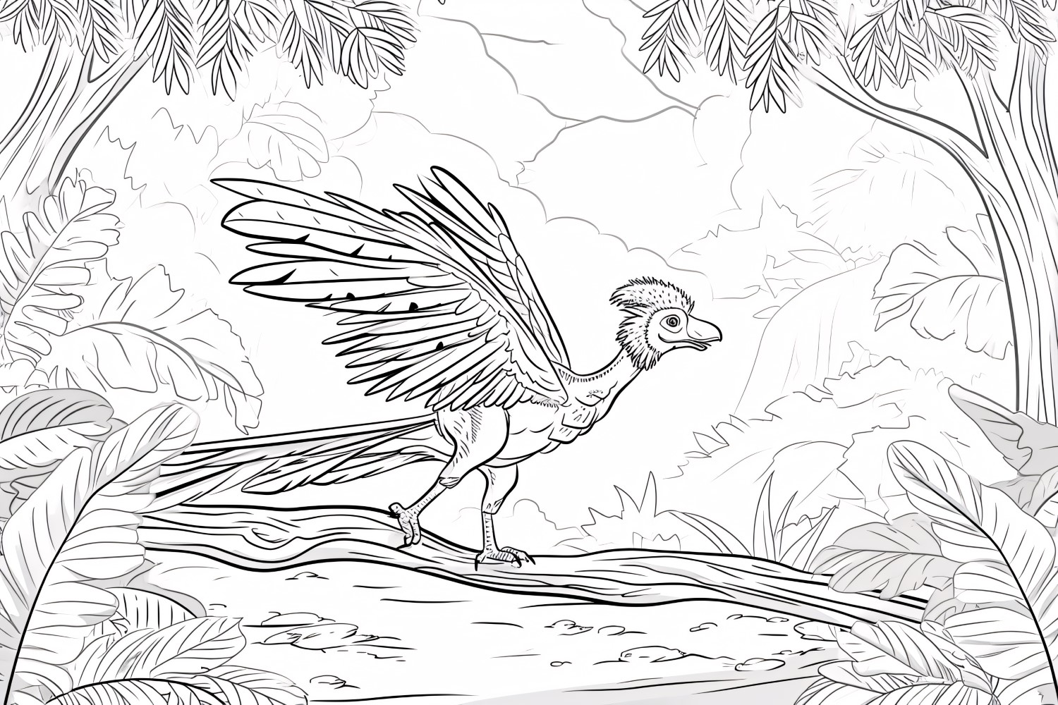 Archaeopteryx Dinosaur Colouring Pages 3