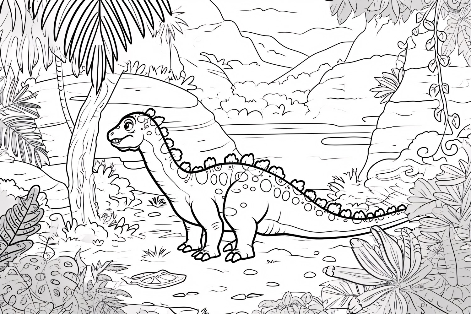 Iguanodon Dinosaur Colouring Pages 1