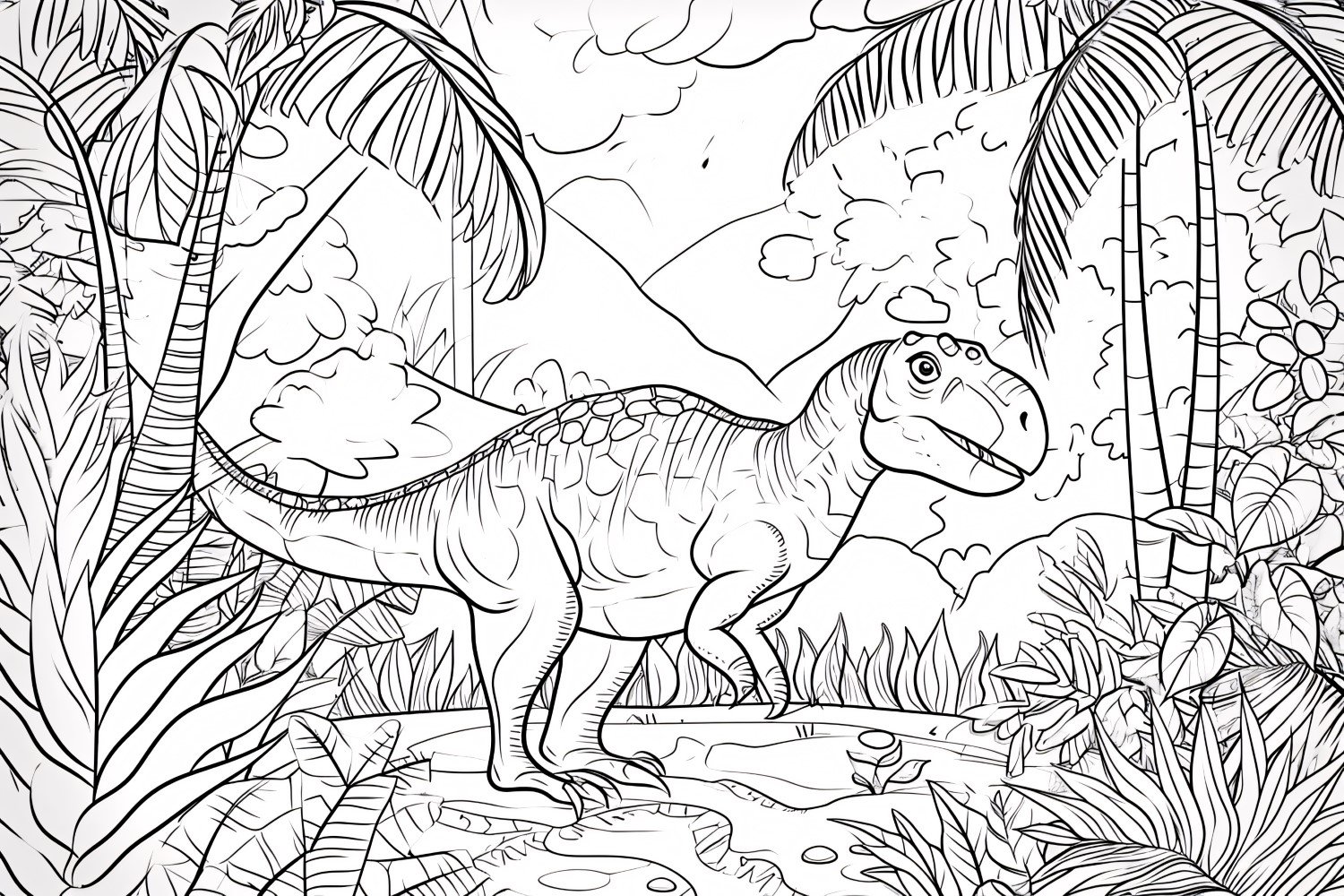 Iguanodon Dinosaur Colouring Pages 2