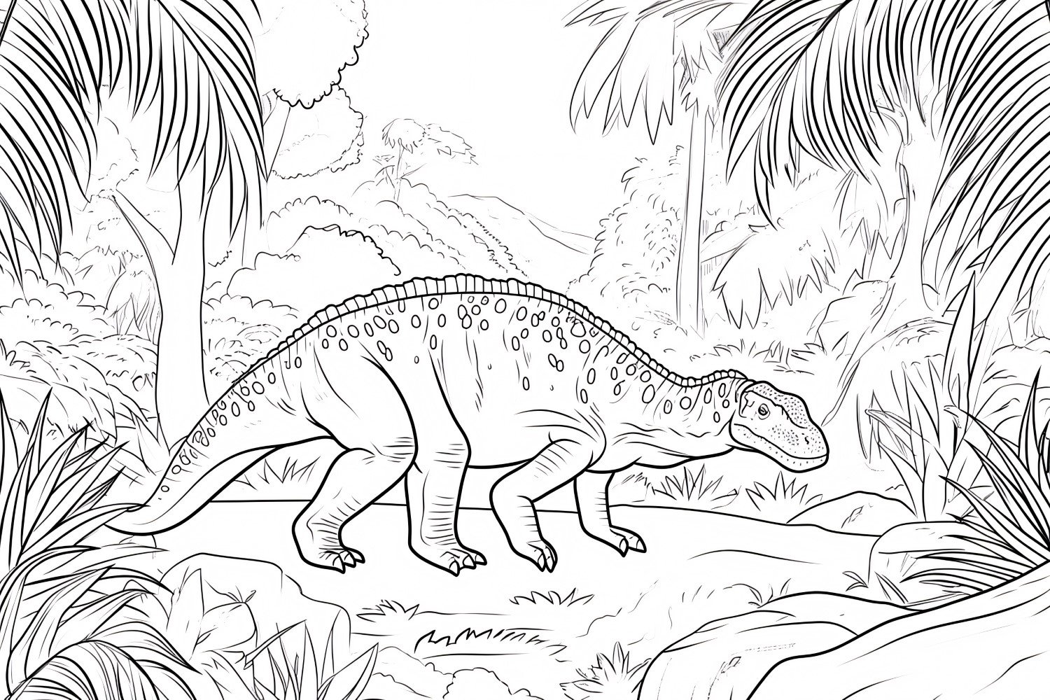 Iguanodon Dinosaur Colouring Pages 4