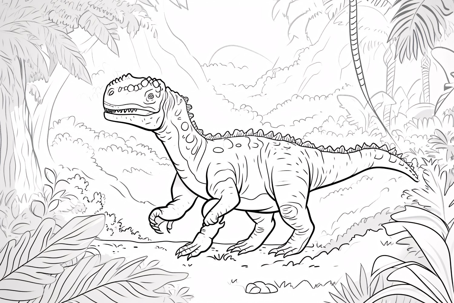 Carnotaurus Dinosaur Colouring Pages 2