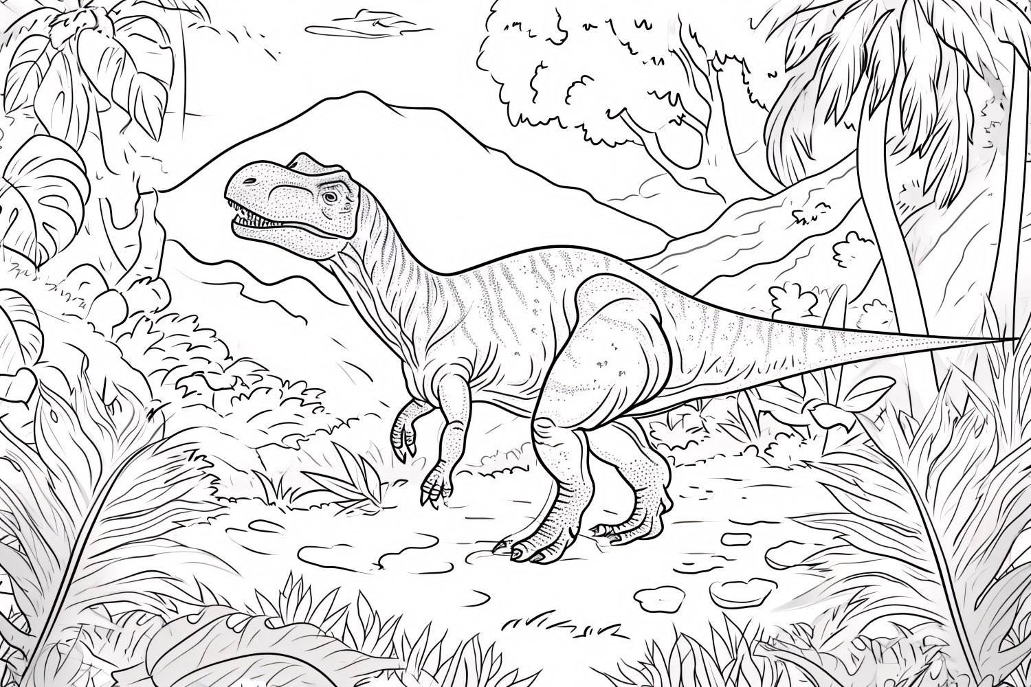 Carnotaurus Dinosaur Colouring Pages 1