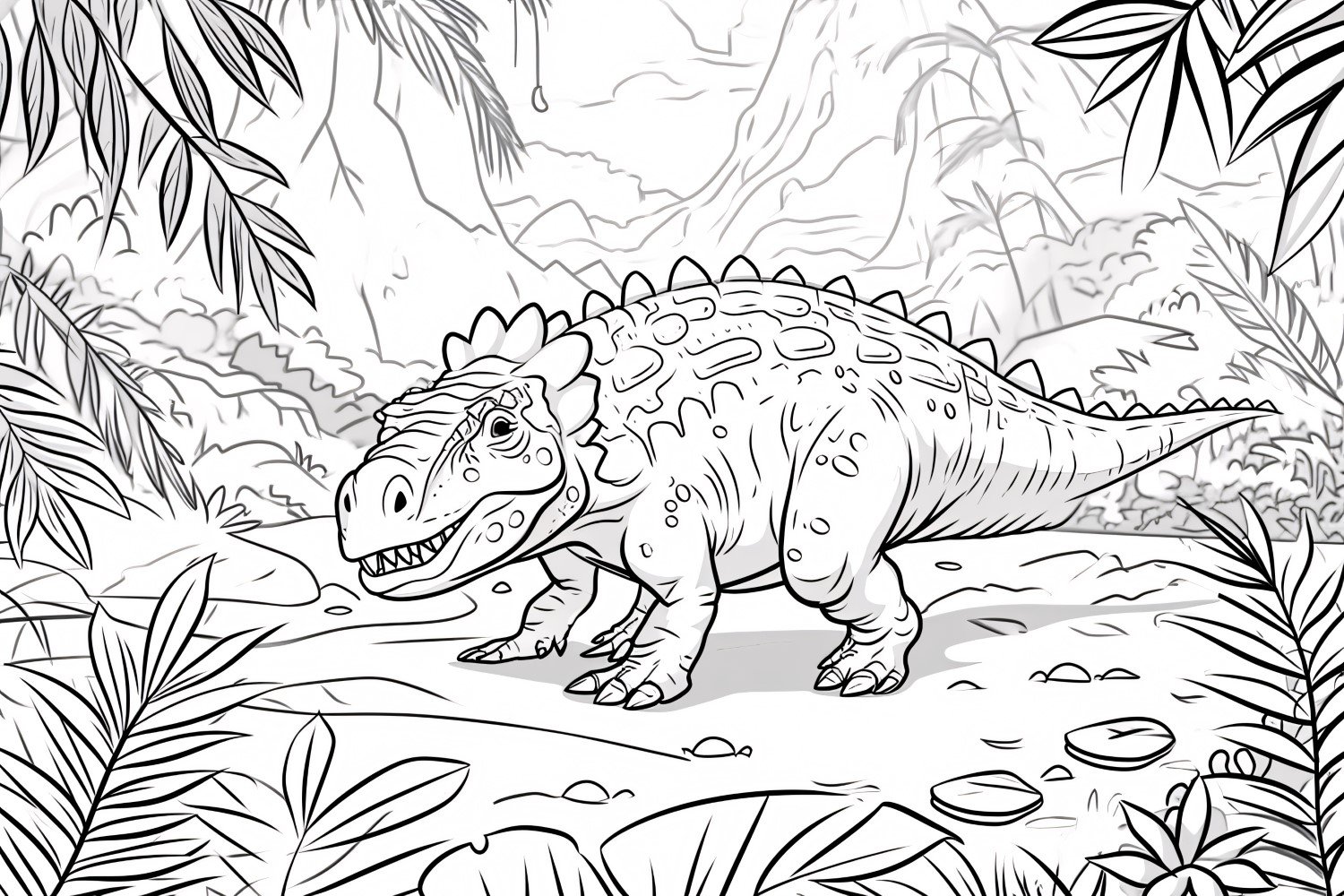 Carnotaurus Dinosaur Colouring Pages 4