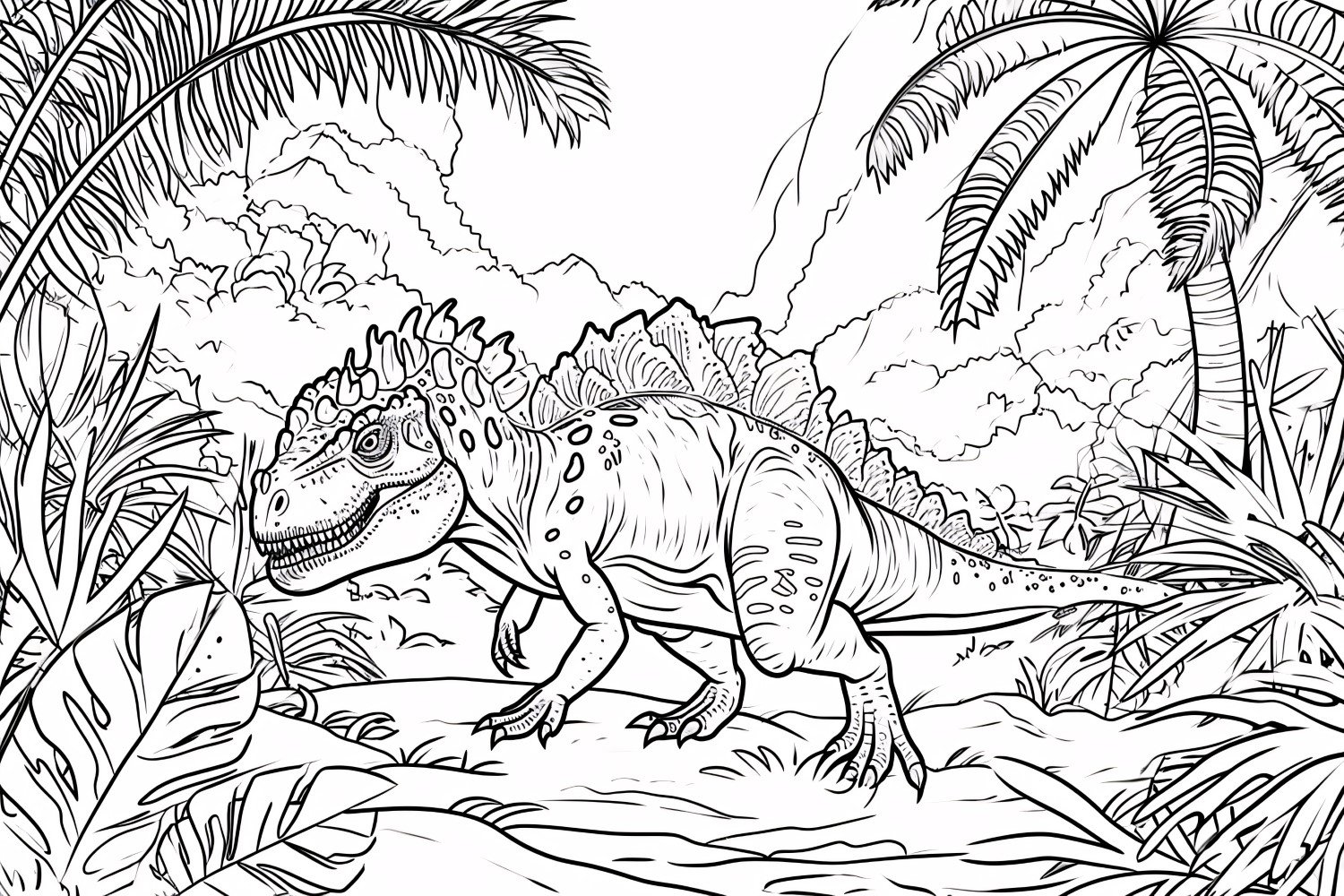 Carnotaurus Dinosaur Colouring Pages 6