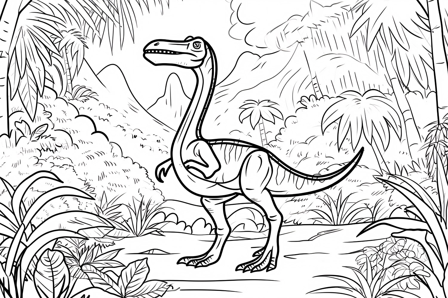 Deinonychus Dinosaur Colouring Pages 4