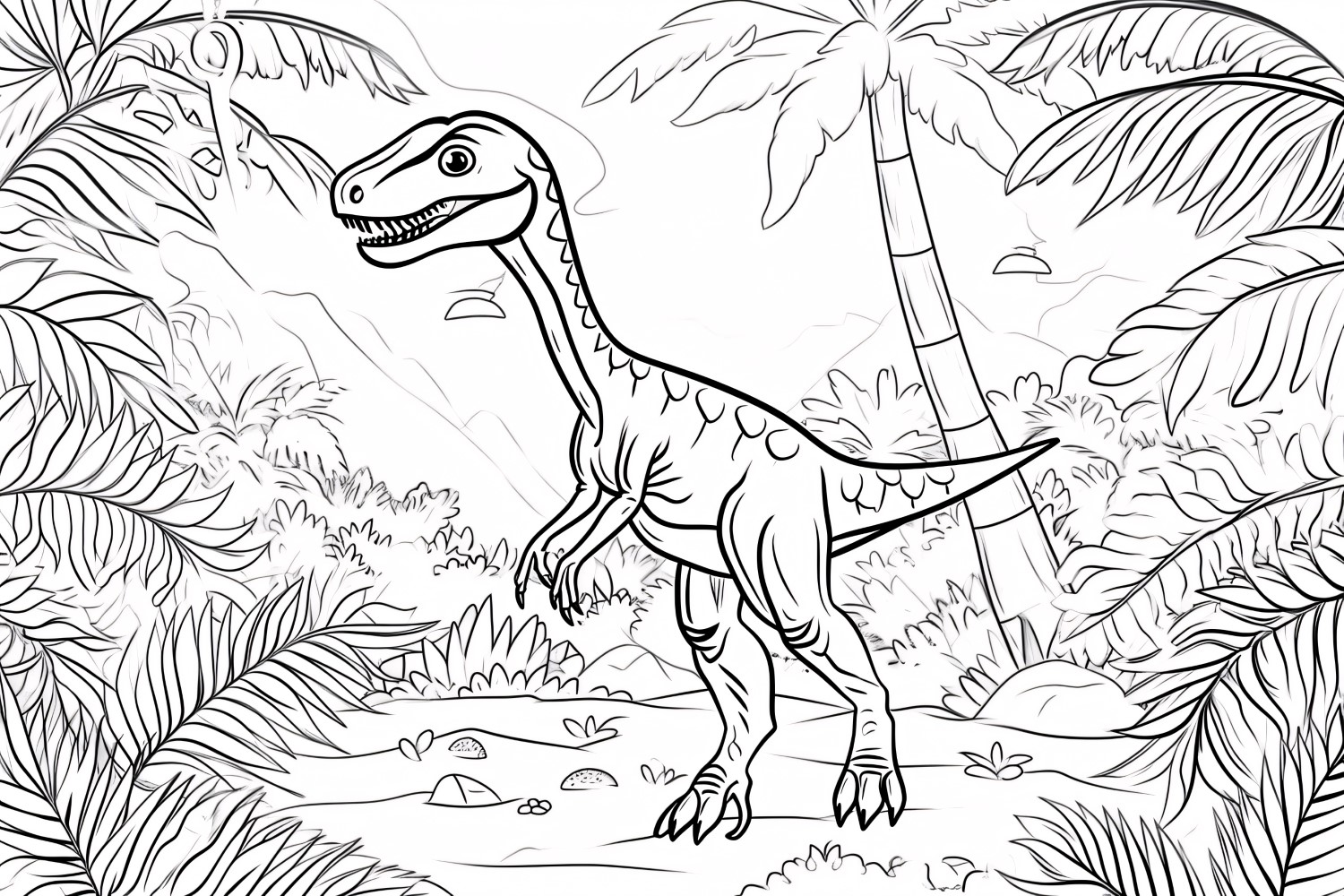 Deinonychus Dinosaur Colouring Pages 1