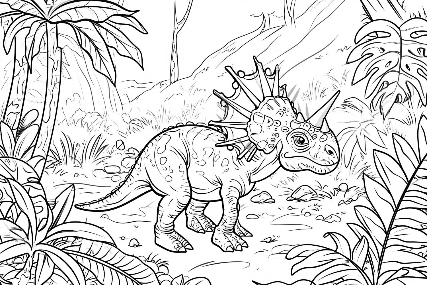 Pachycephalosaurus Dinosaur Colouring Pages 3