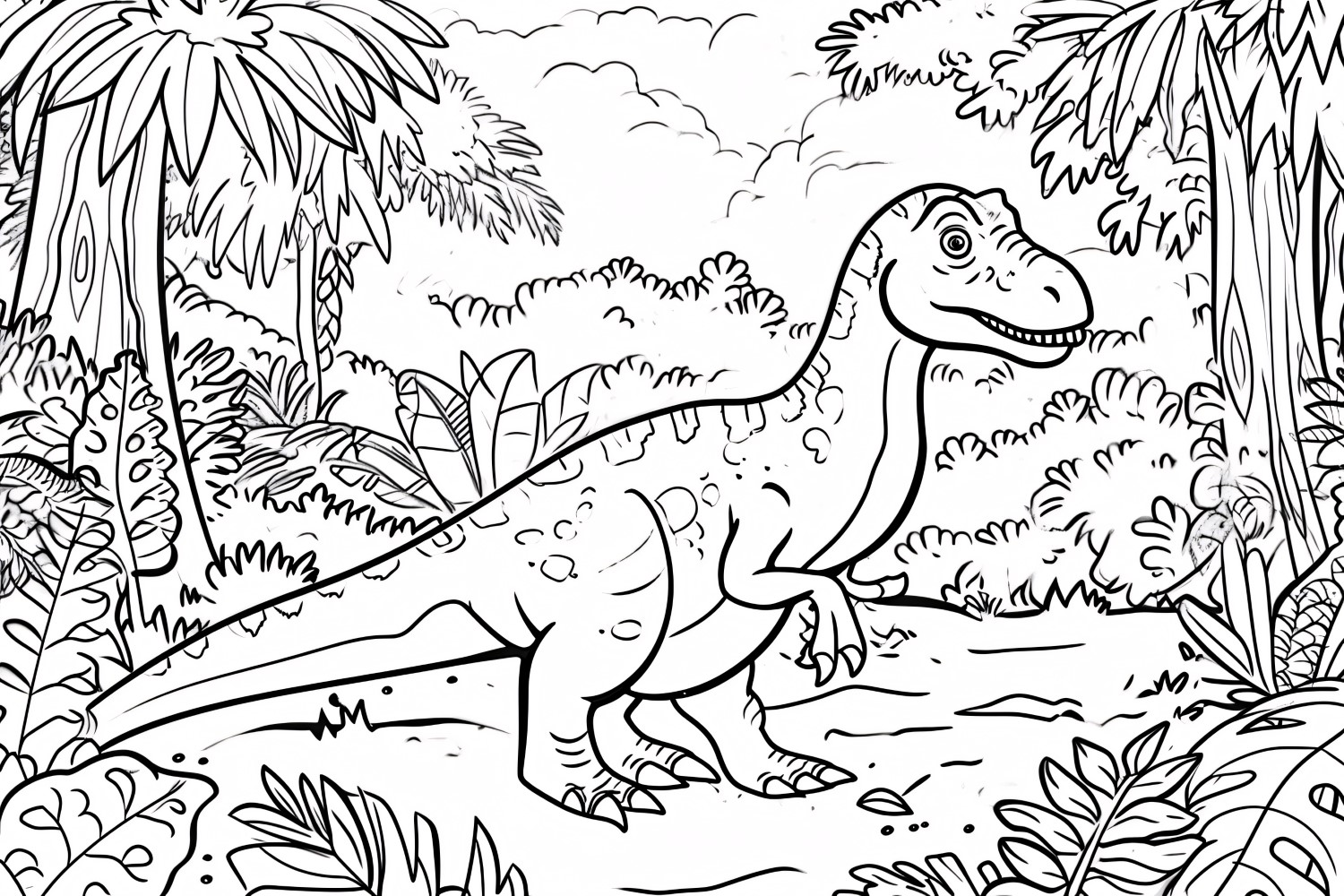 Baryonyx Dinosaur Colouring Pages 1