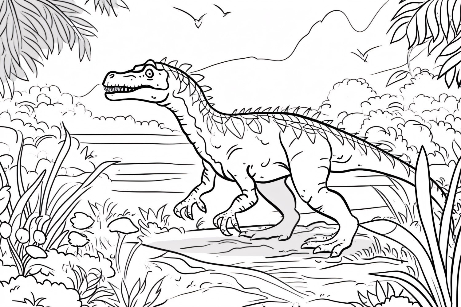 Baryonyx Dinosaur Colouring Pages 2