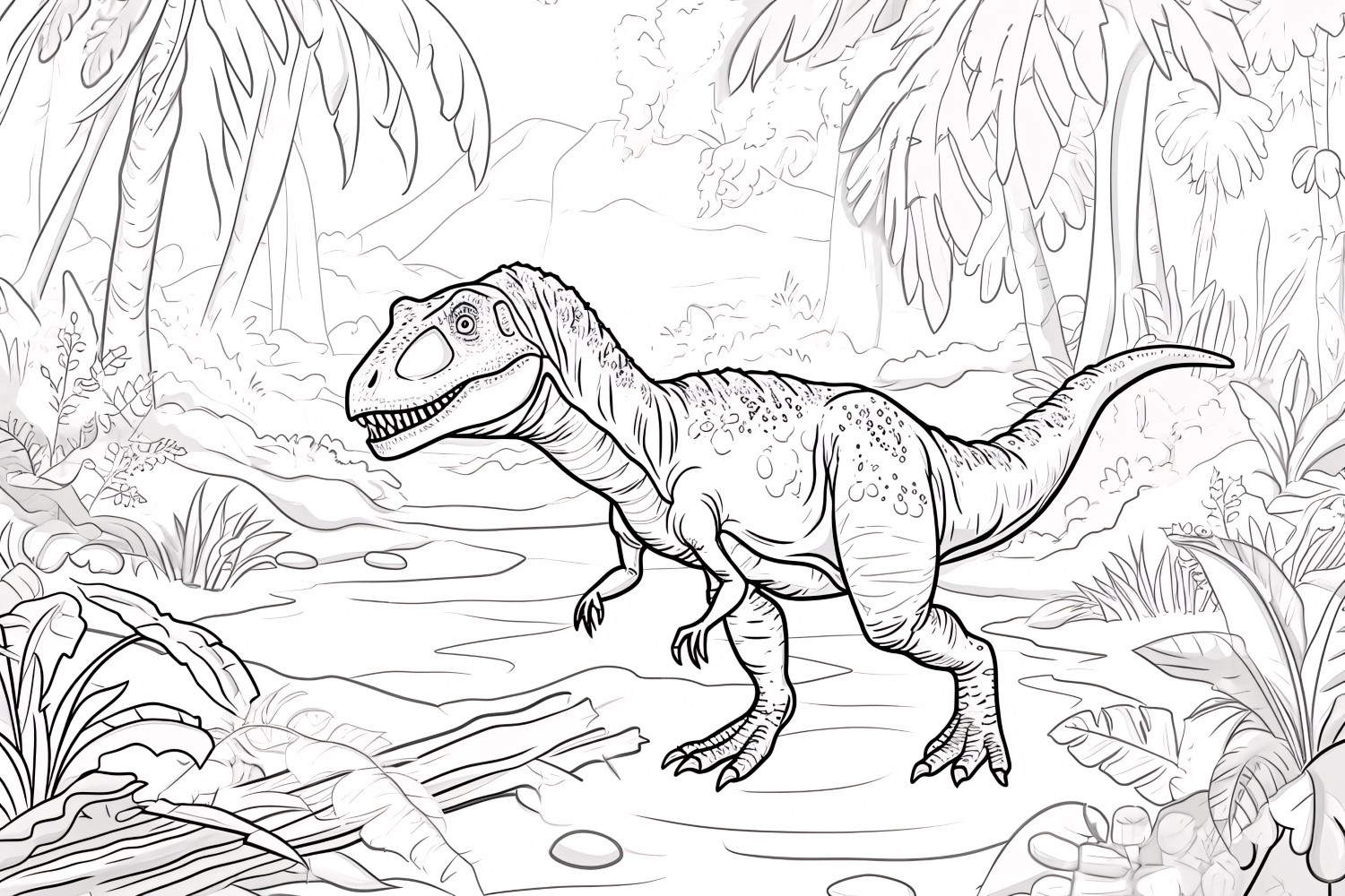 Baryonyx Dinosaur Colouring Pages 3