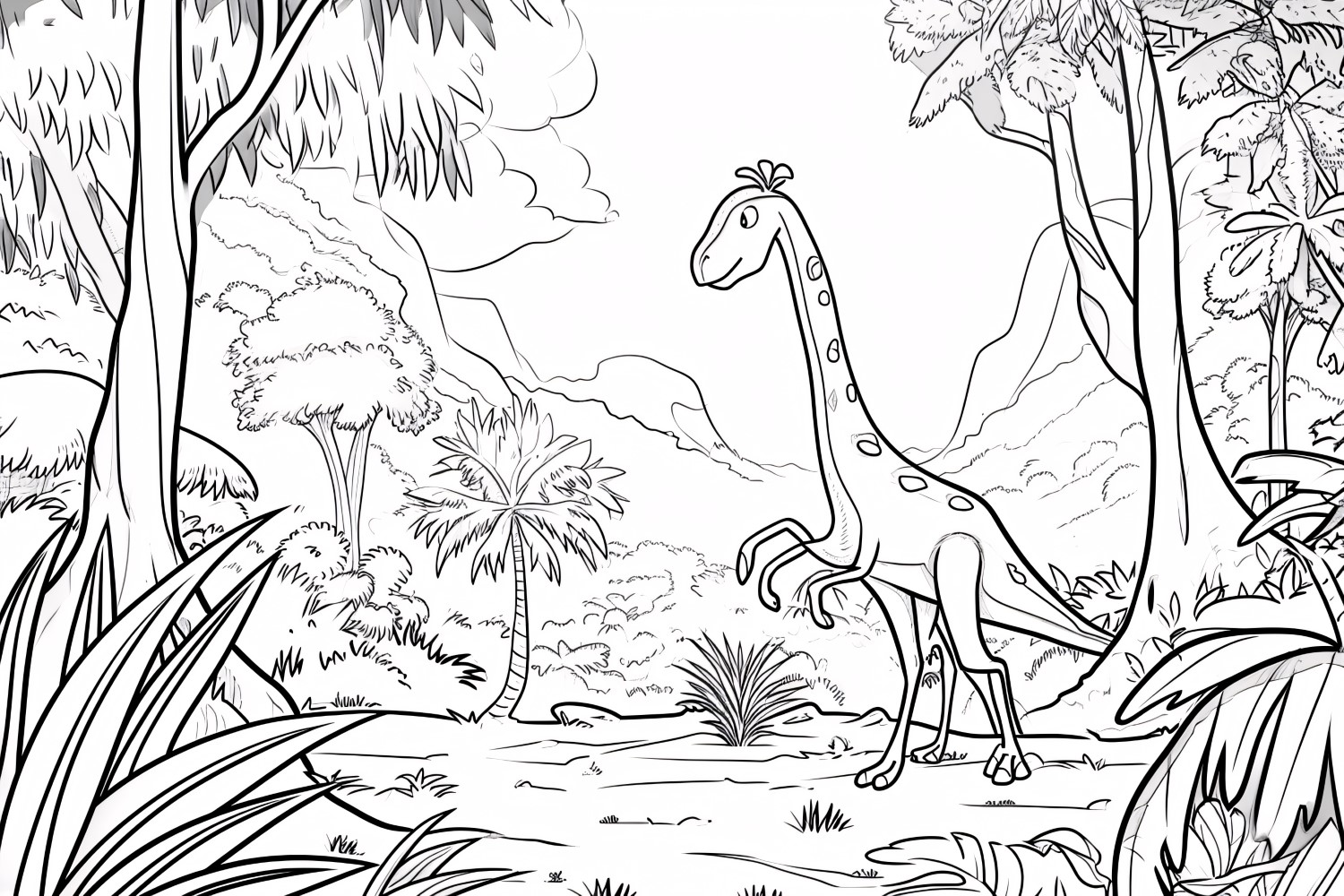 Gallimimus Dinosaur Colouring Pages 3