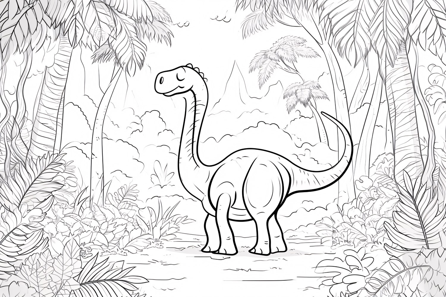 Apatosaurus Dinosaur Colouring Pages 1