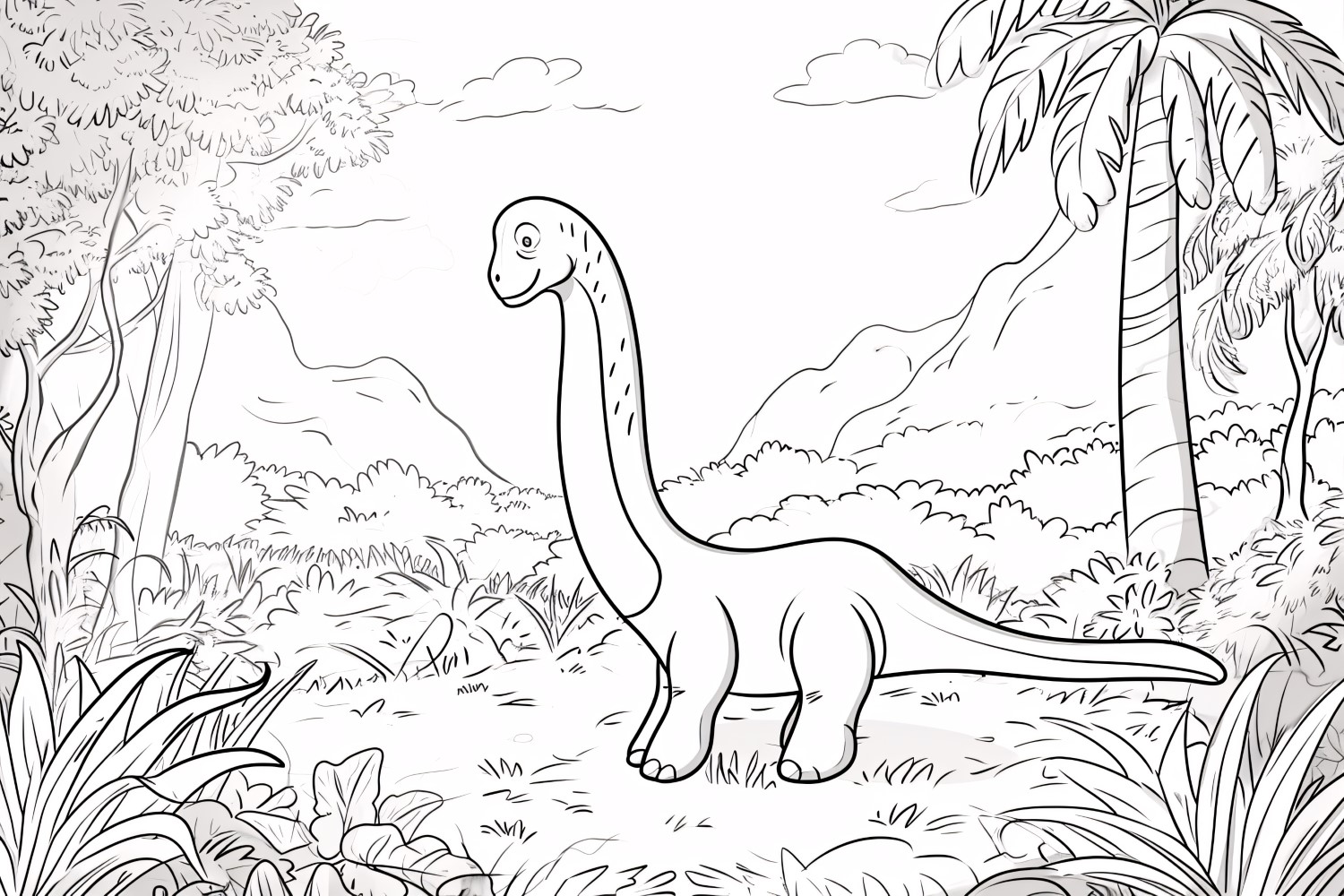 Apatosaurus Dinosaur Colouring Pages 2