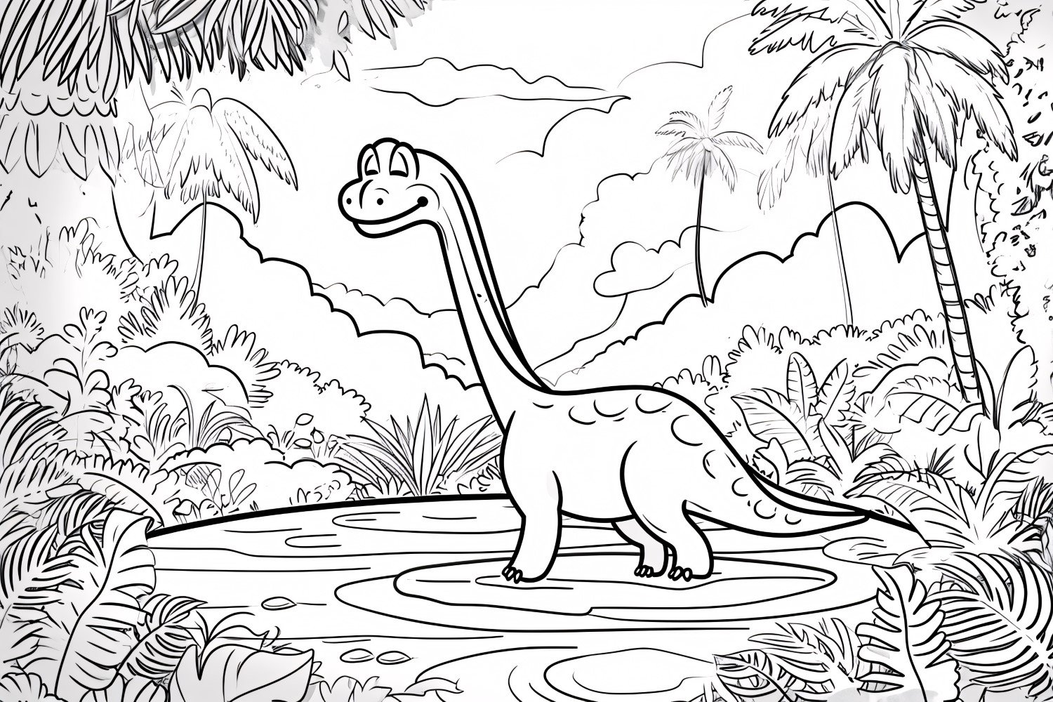 Apatosaurus Dinosaur Colouring Pages 4