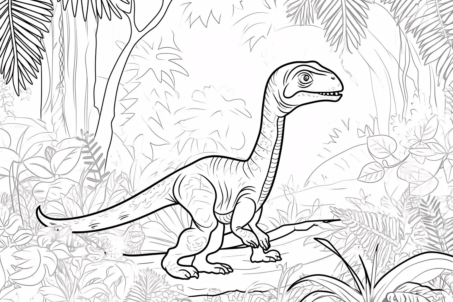 Coelophysis Dinosaur Colouring Pages 2