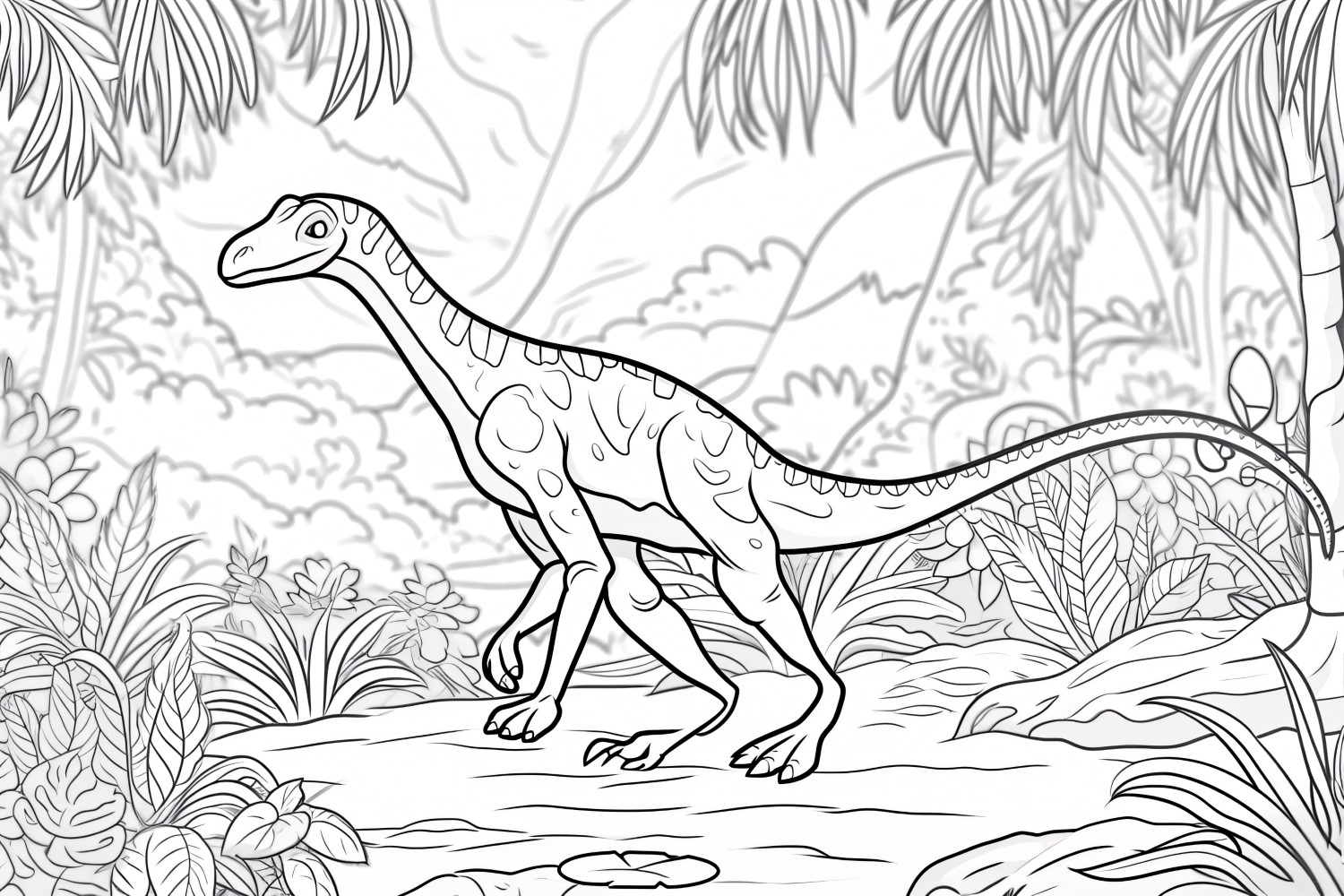 Coelophysis Dinosaur Colouring Pages 3