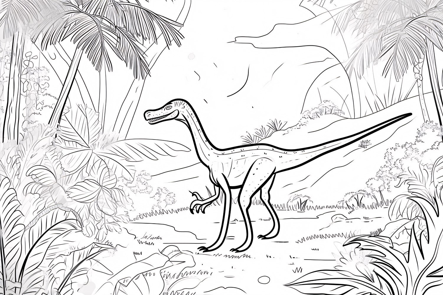 Coelophysis Dinosaur Colouring Pages 4