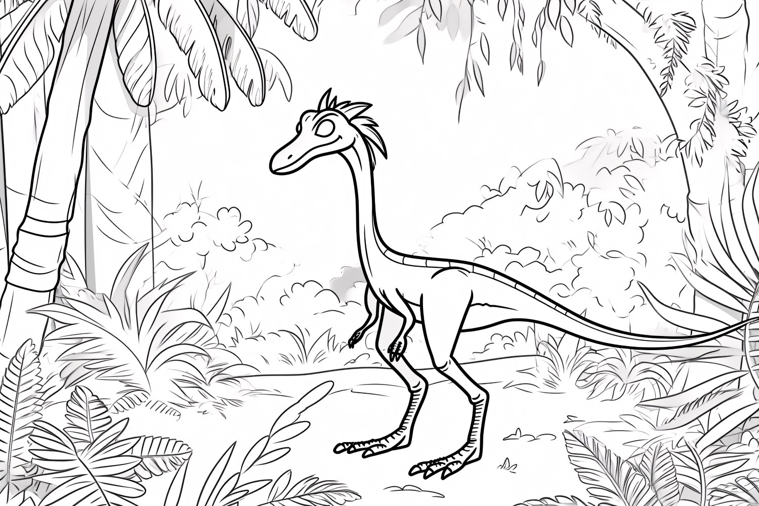 Compsognathus Dinosaur Colouring Pages 3