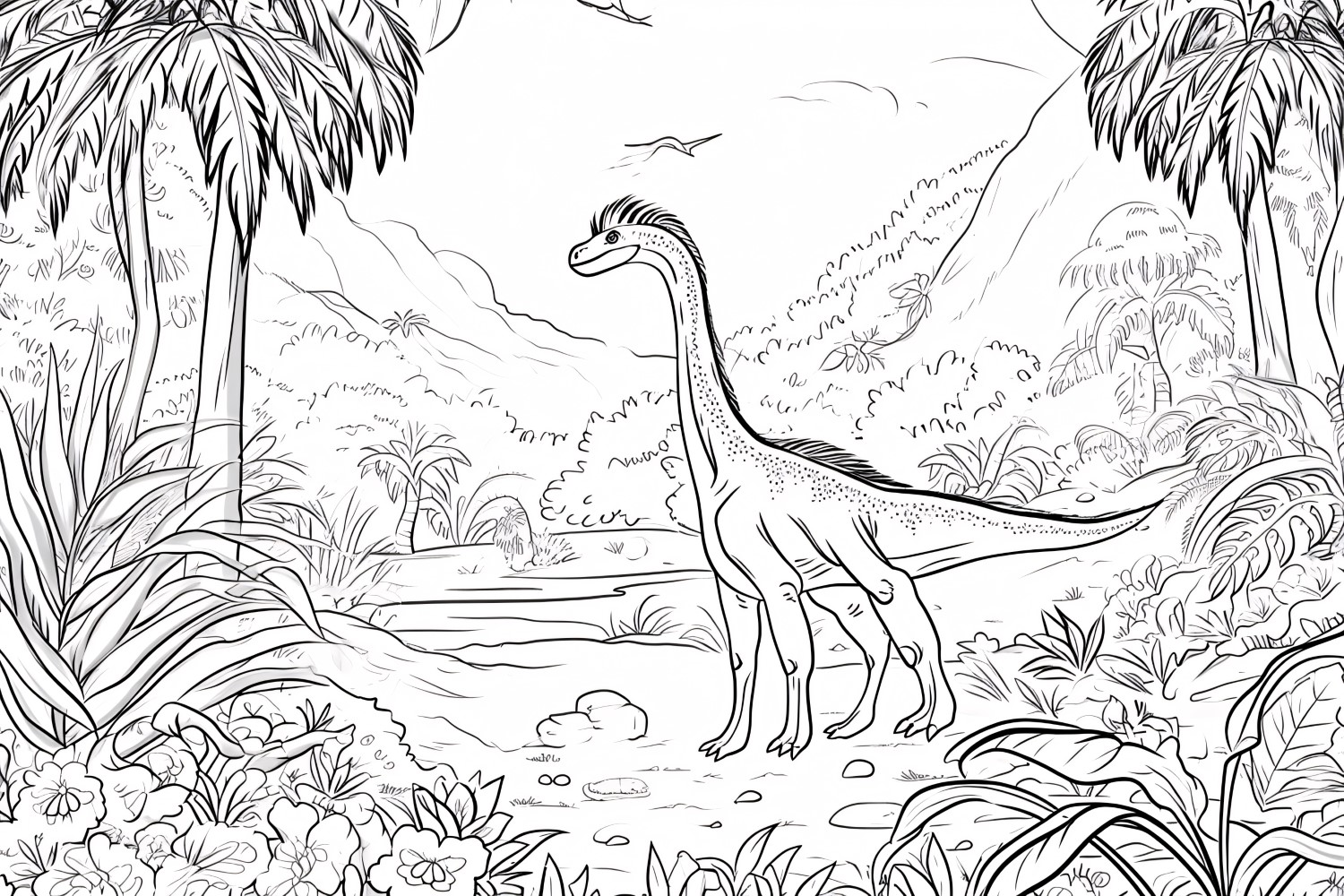 Therizinosaurus Dinosaur Colouring Pages 1