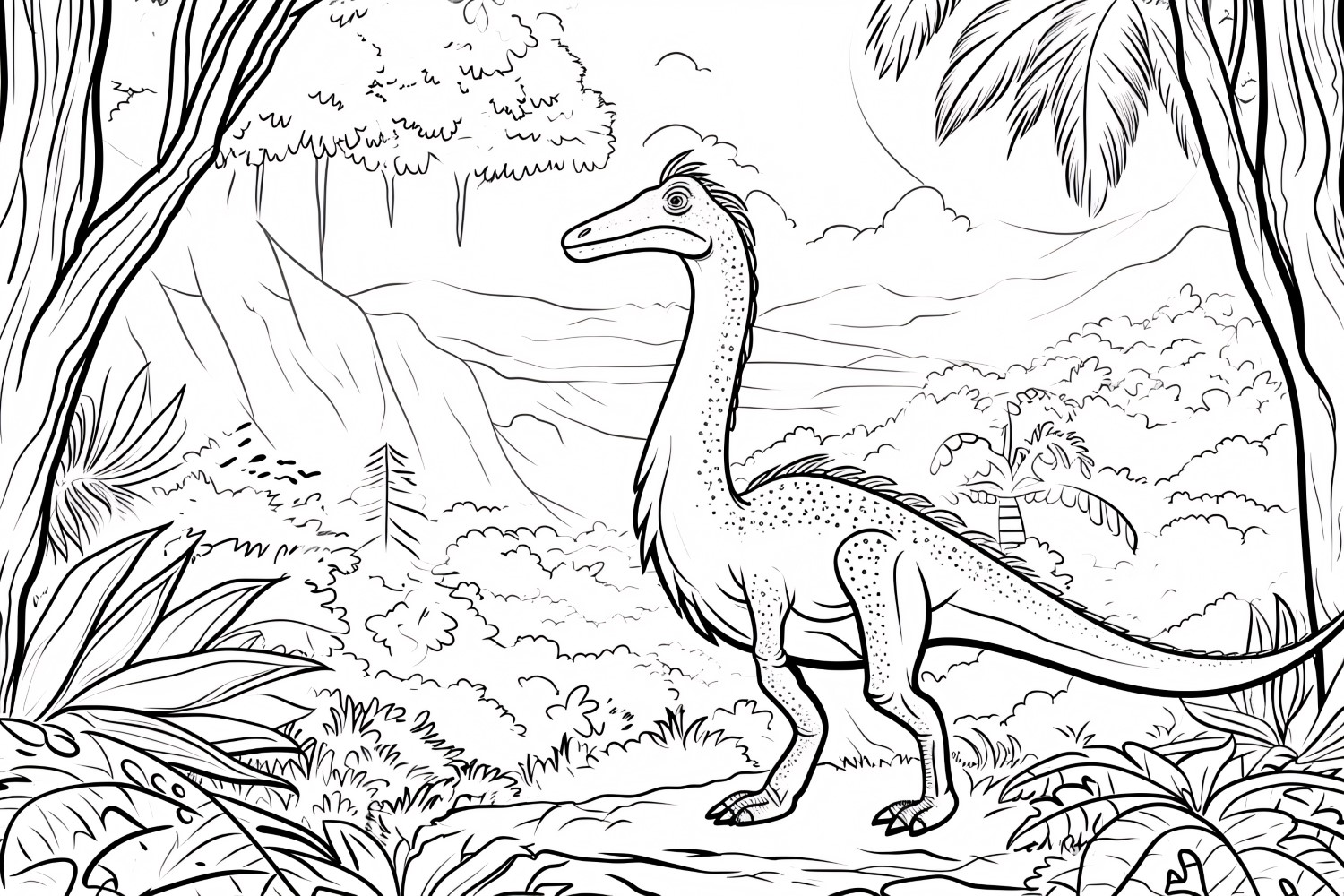 Therizinosaurus Dinosaur Colouring Pages 5