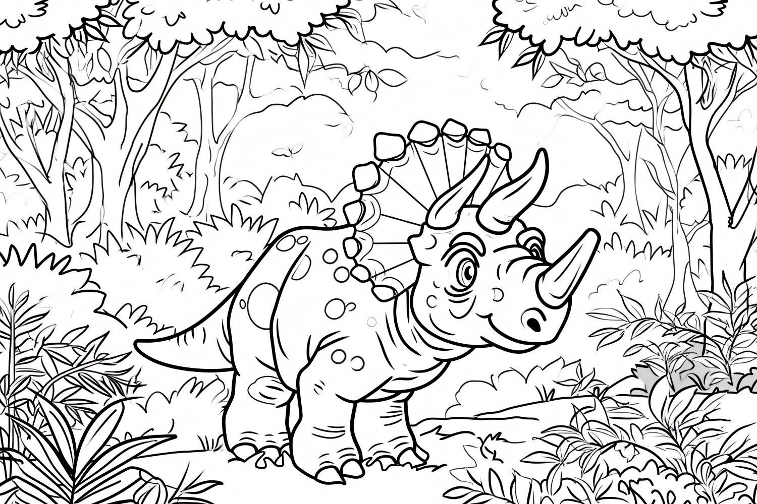 Torosaurus Dinosaur Colouring Pages 2