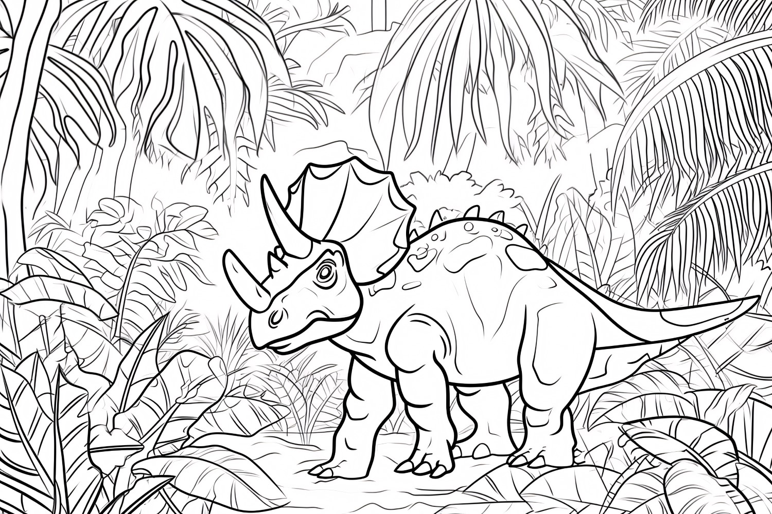 Torosaurus Dinosaur Colouring Pages 3