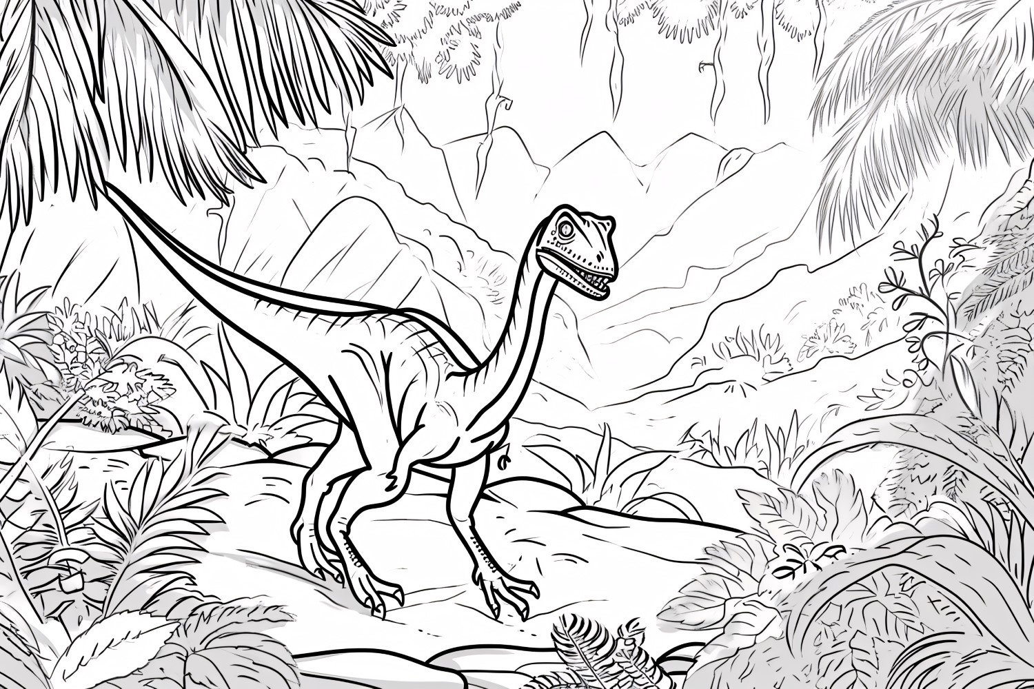 Sinosauropteryx Dinosaur Colouring Pages 4