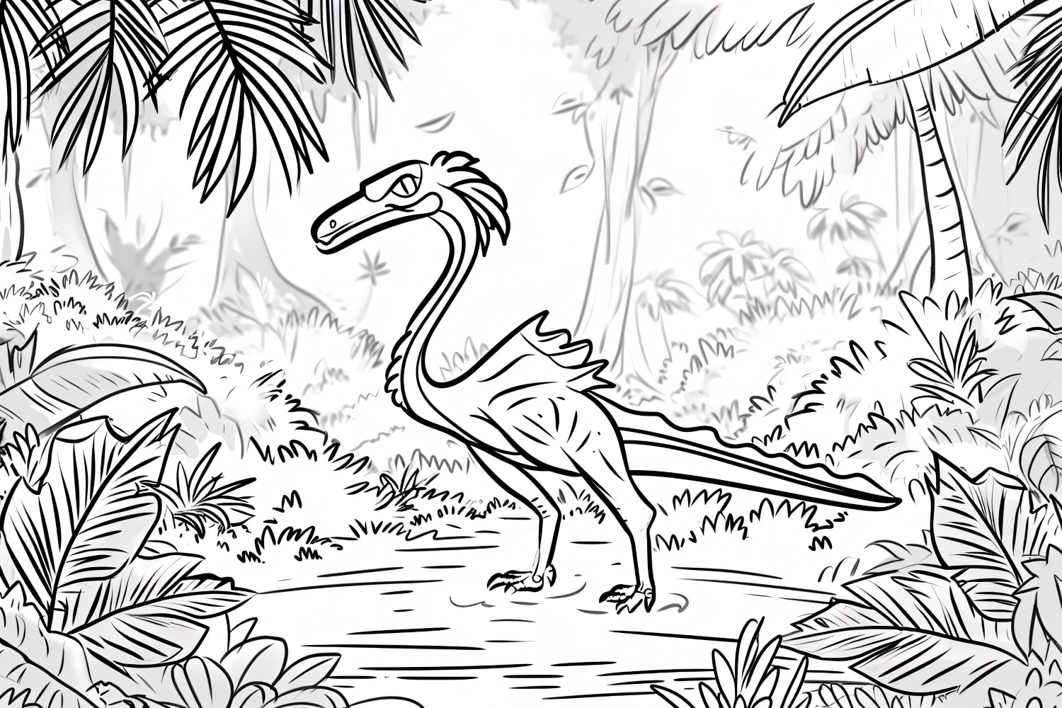 Sinosauropteryx Dinosaur Colouring Pages 1.