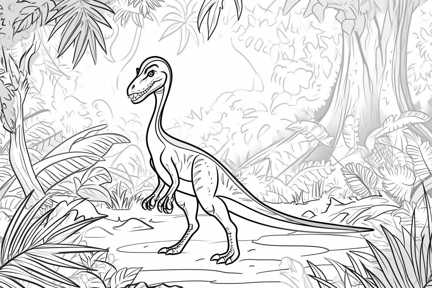 Sinosauropteryx Dinosaur Colouring Pages 2.