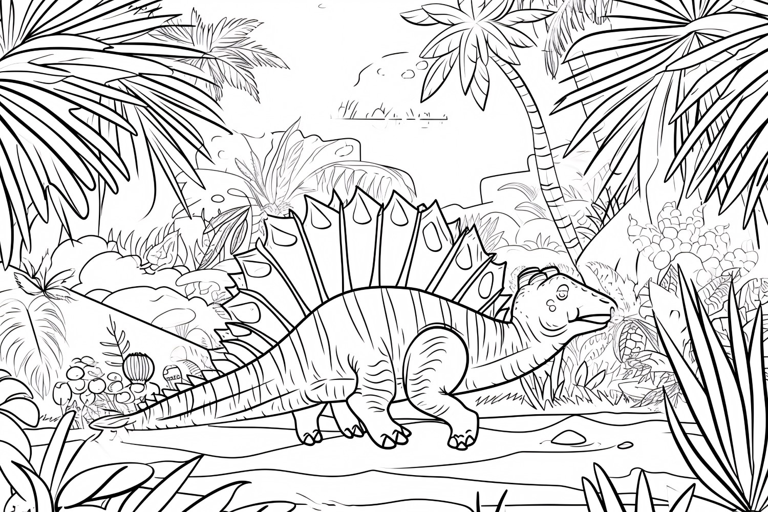 Dimetrodon Dinosaur Colouring Pages 2