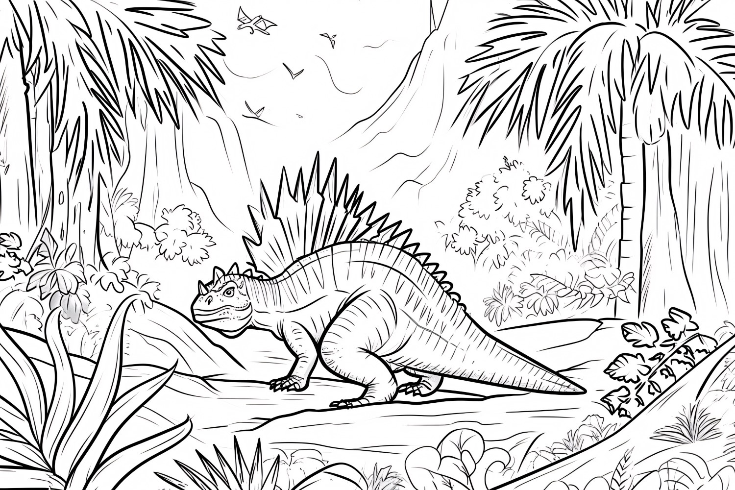 Dimetrodon Dinosaur Colouring Pages 4