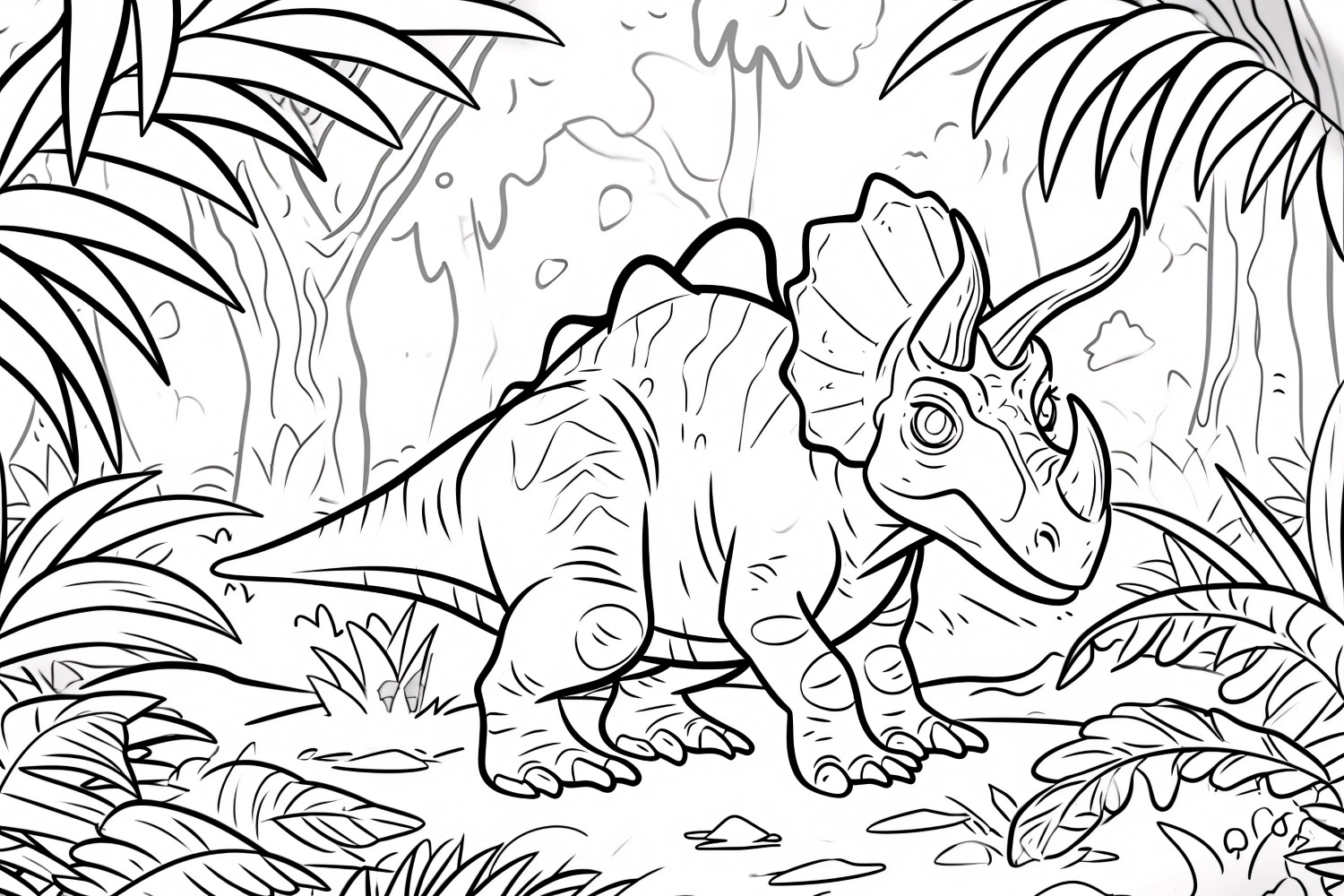 Chasmosaurus Dinosaur Colouring Pages 1