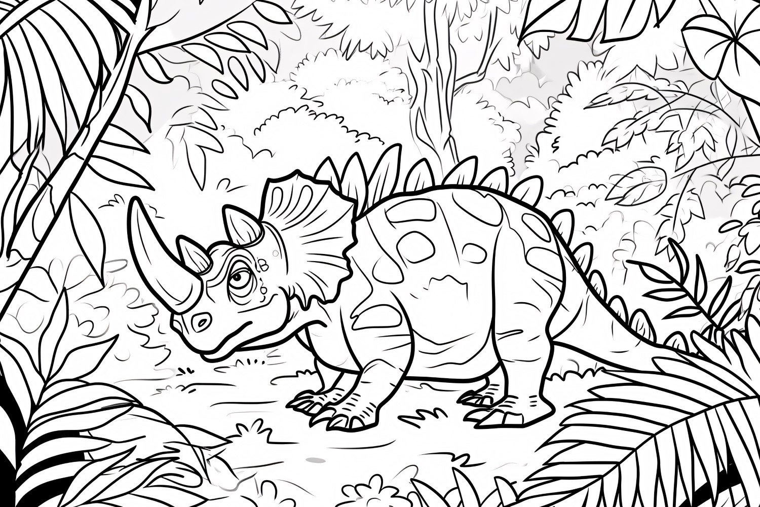 Chasmosaurus Dinosaur Colouring Pages 2