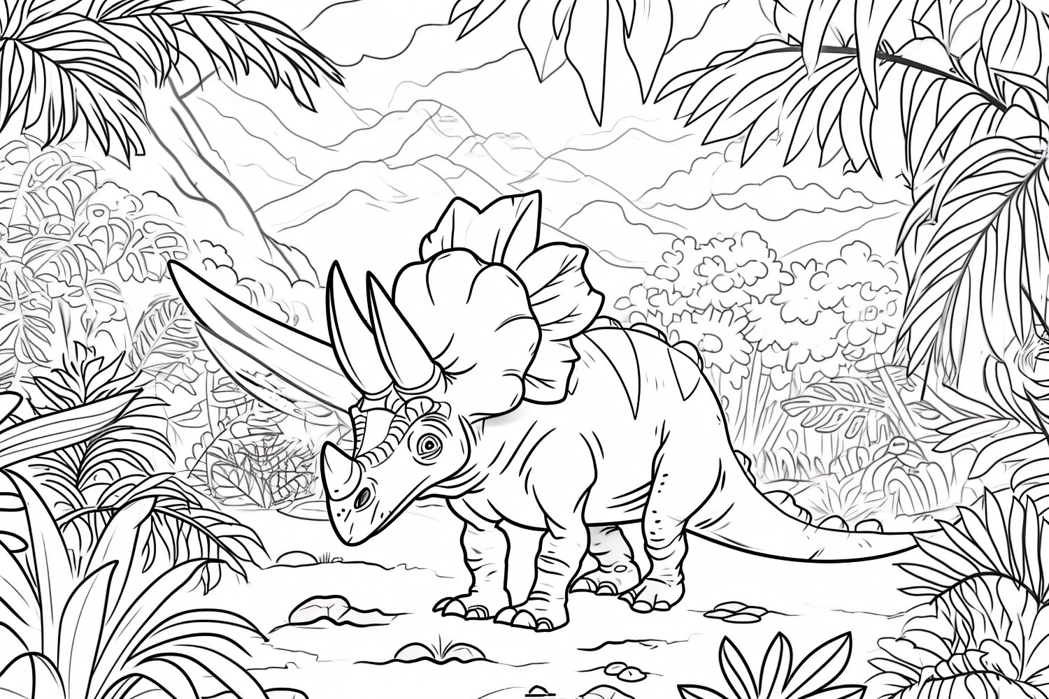 Chasmosaurus Dinosaur Colouring Pages 3