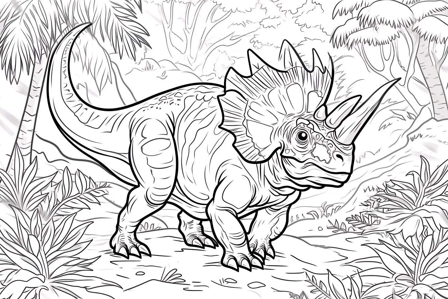 Chasmosaurus Dinosaur Colouring Pages 4