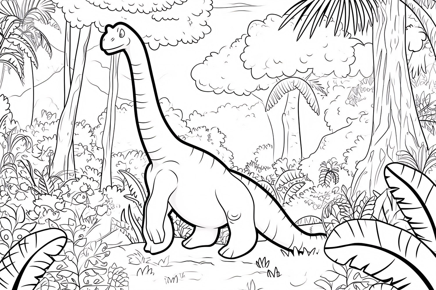 Brontosaurus Dinosaur Colouring Pages 2