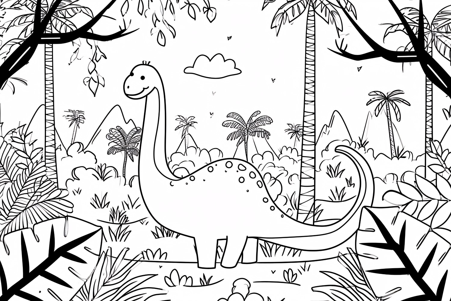 Brontosaurus Dinosaur Colouring Pages 1