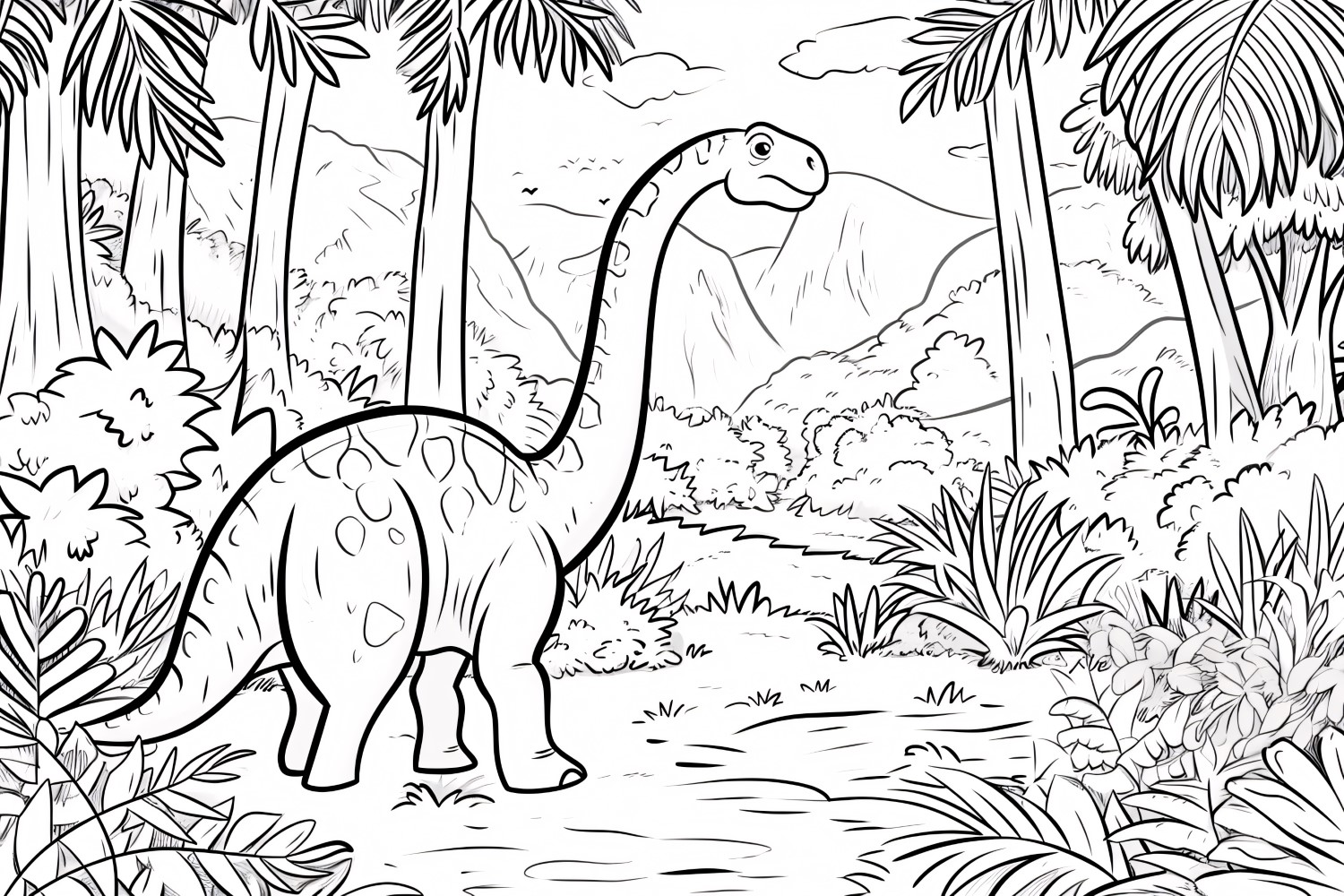 Brontosaurus Dinosaur Colouring Pages 3