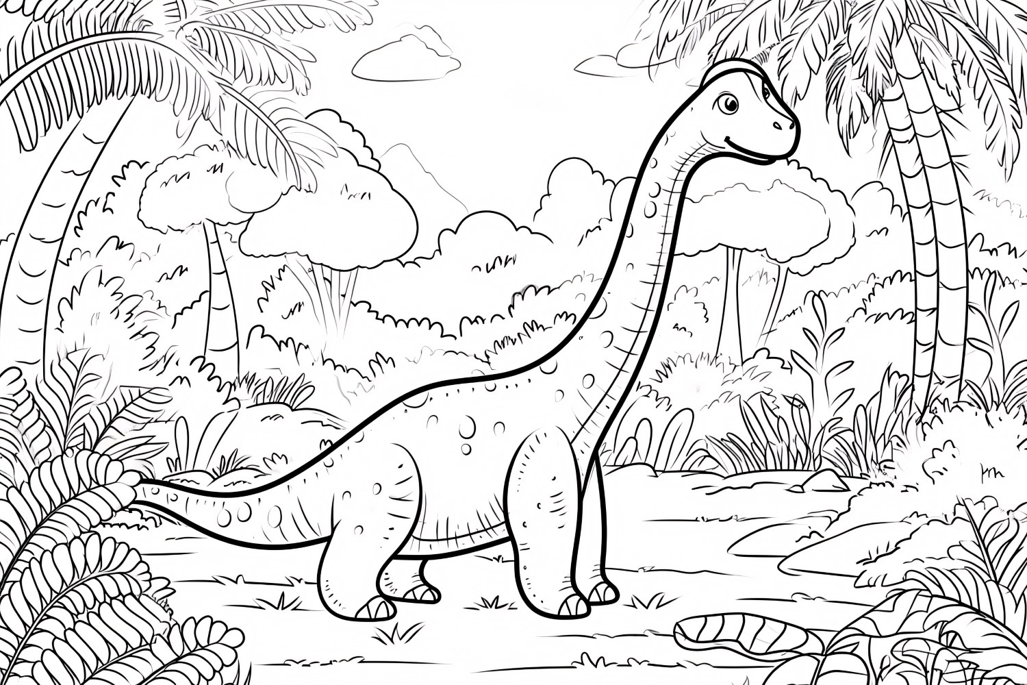 Brontosaurus Dinosaur Colouring Pages 4