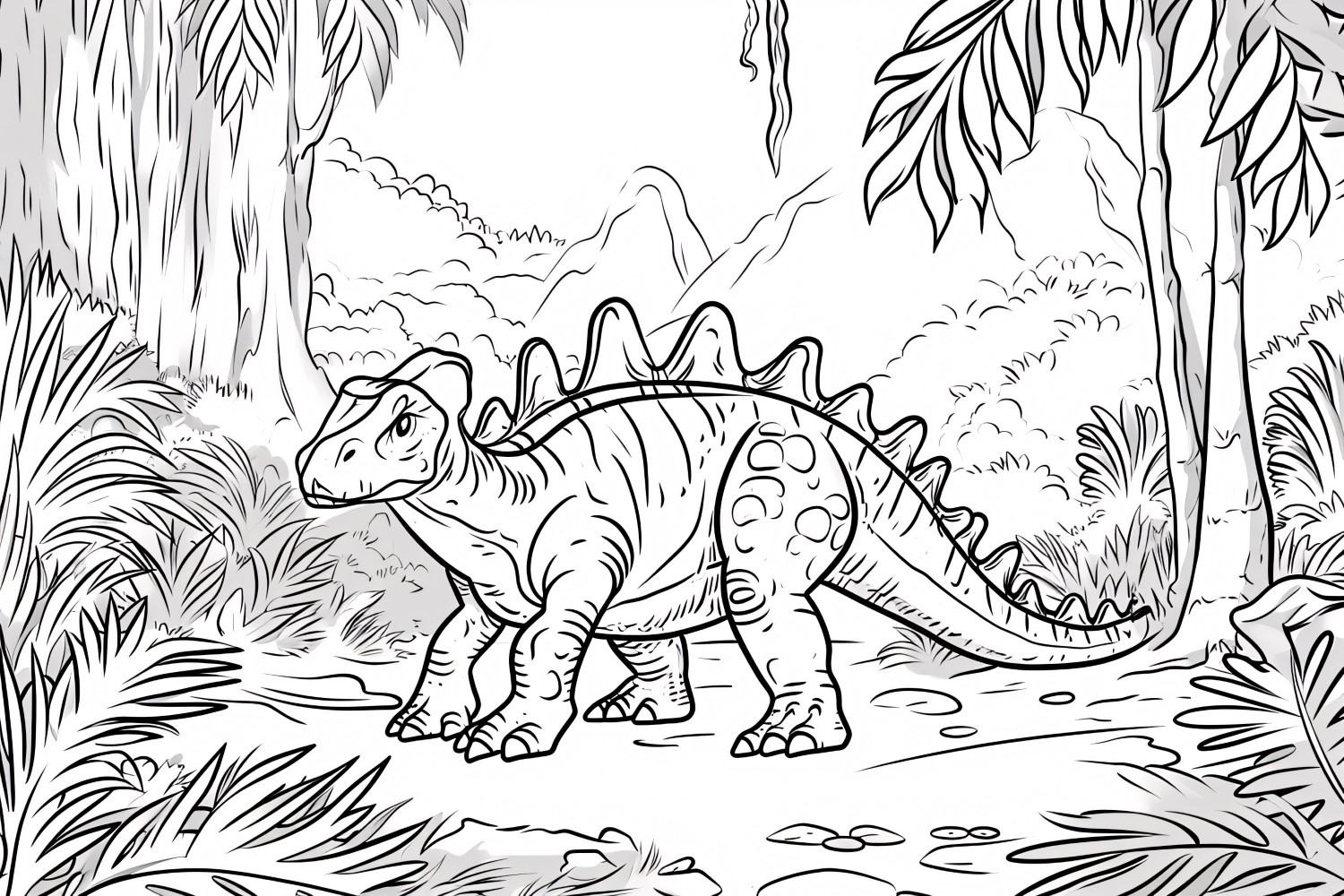 Nodosaurus Dinosaur Colouring Pages 4