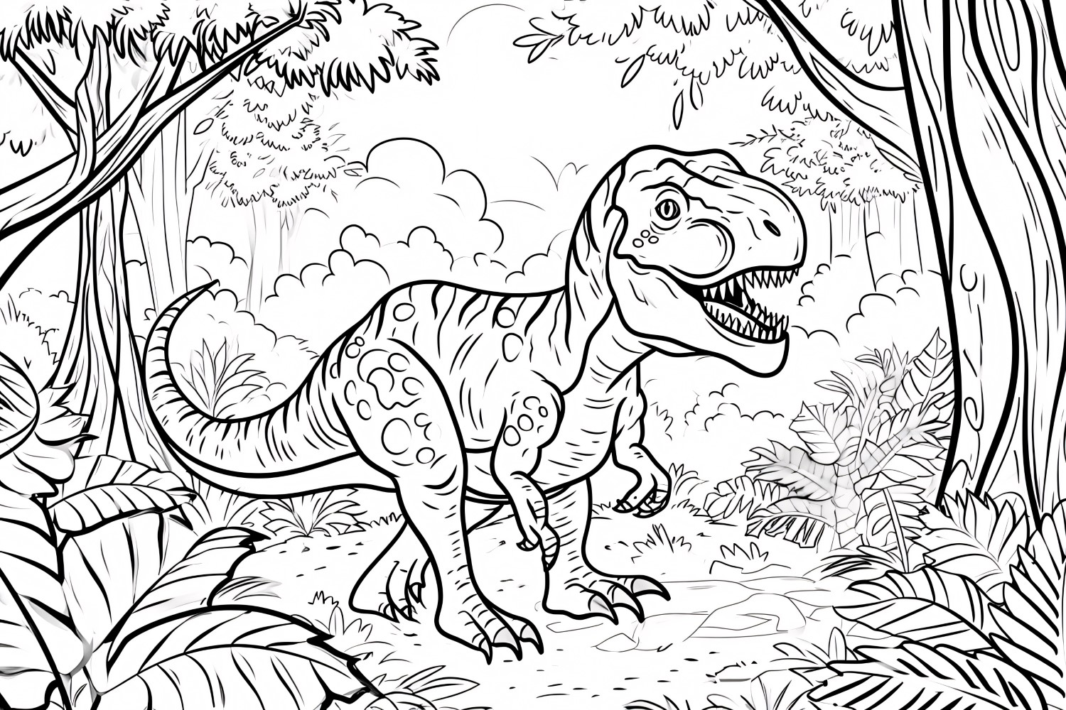 Tyrannosaurus Rex Dinosaur Colouring Pages 2