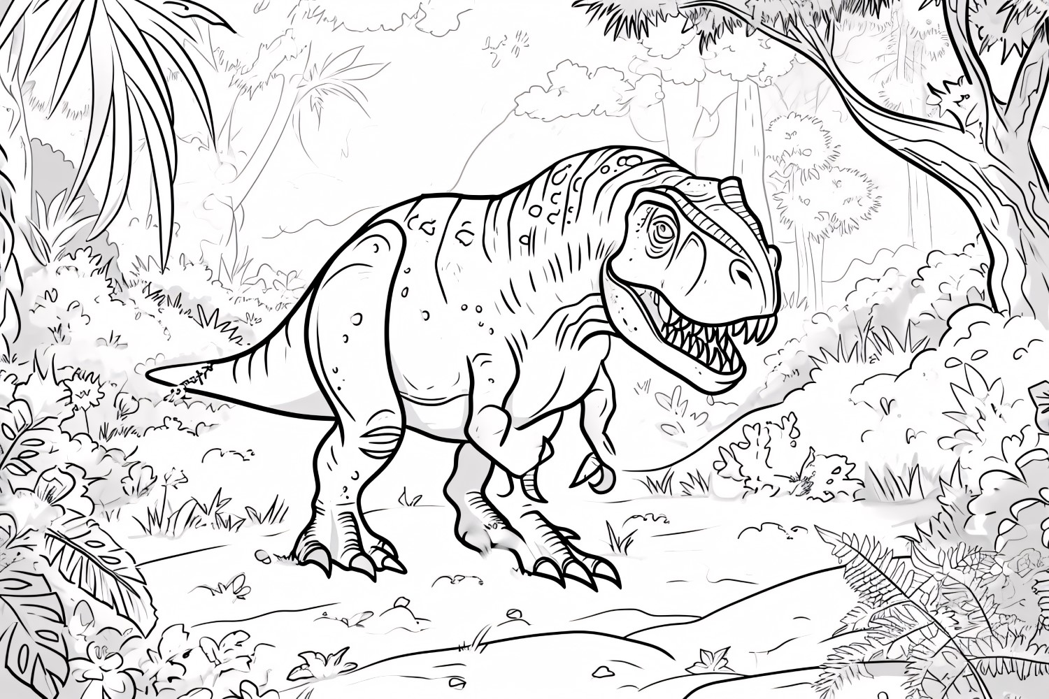 Tyrannosaurus Rex Dinosaur Colouring Pages 1