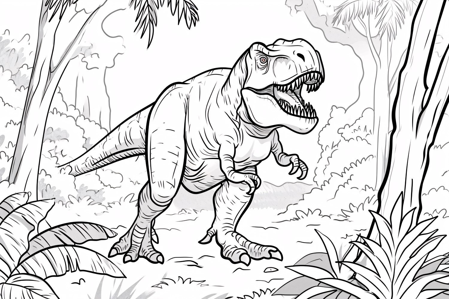 Tyrannosaurus Rex Dinosaur Colouring Pages 3