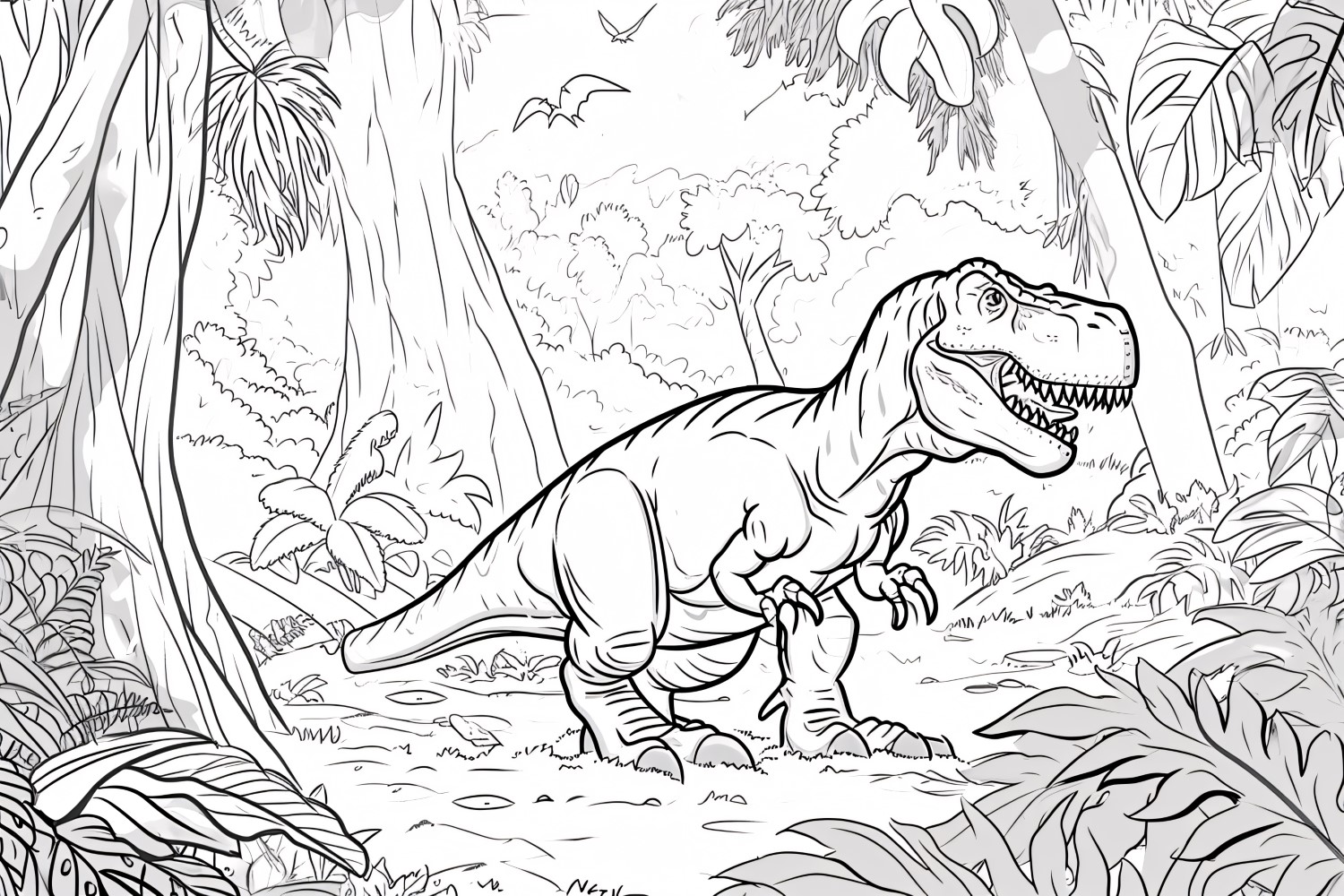 Tyrannosaurus Rex Dinosaur Colouring Pages 4