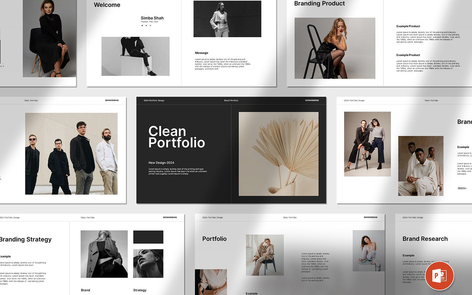 Clean Portfolio PowerPoint Presentation Template Layout