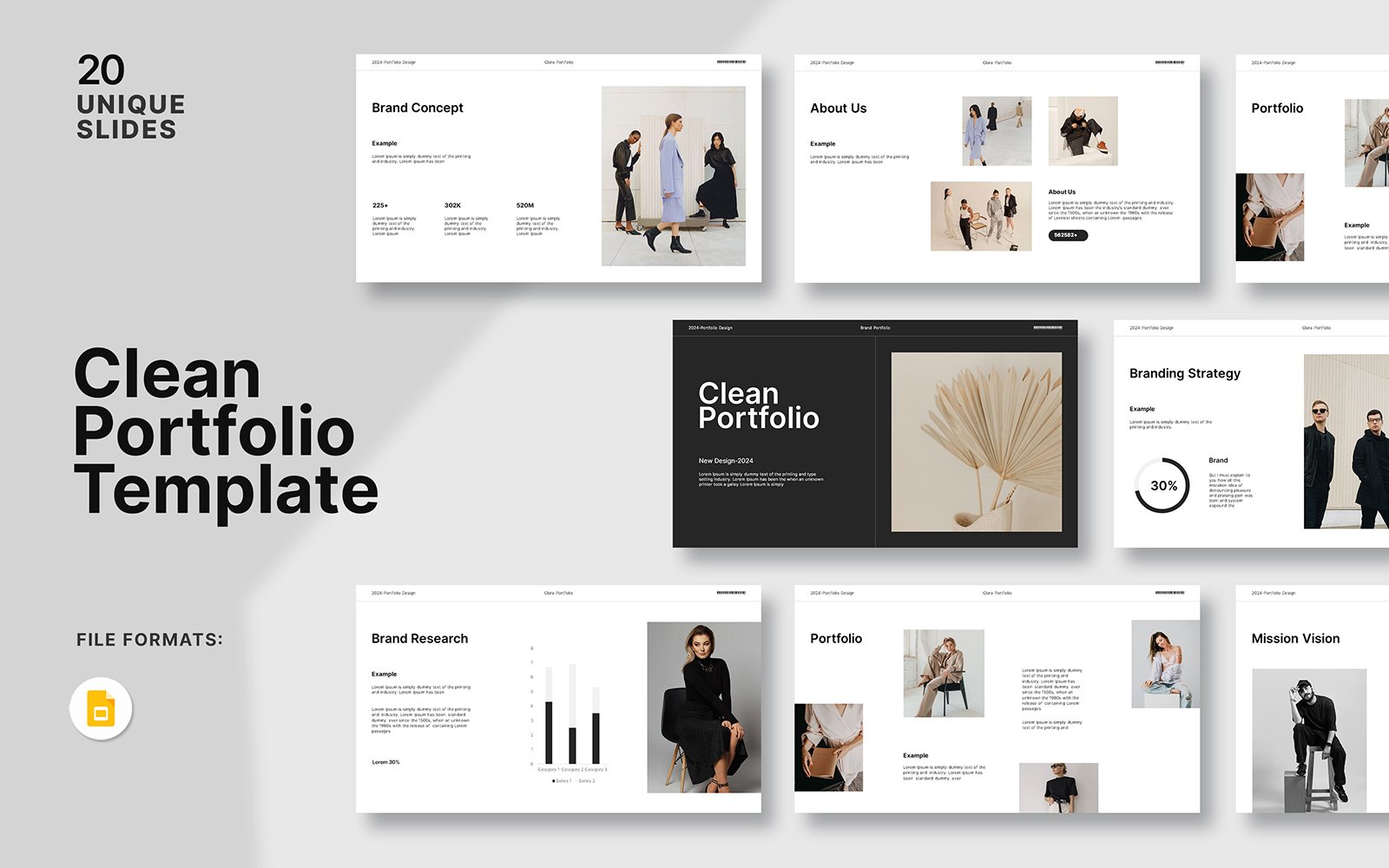 Clean Portfolio Googleslide  Presentation Template